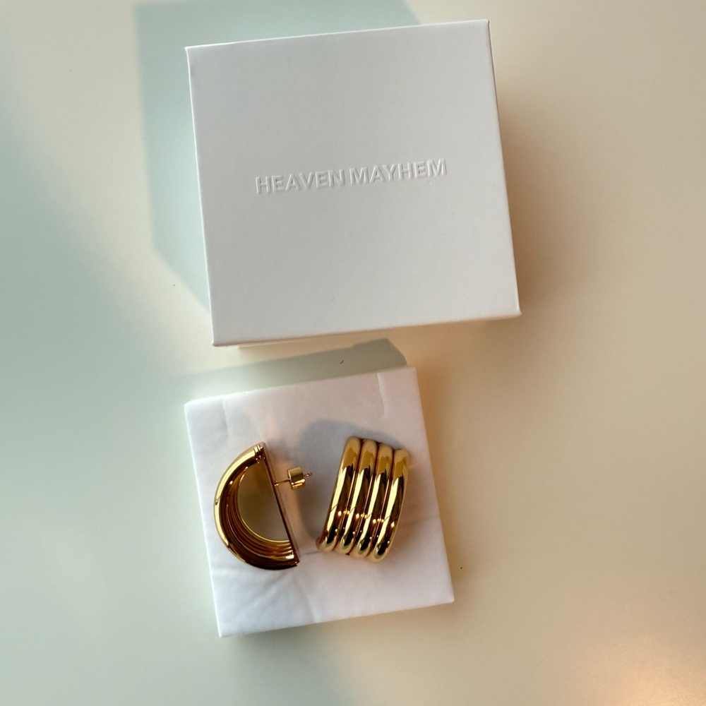 Heaven Mayhem Gold Hoop Earrings